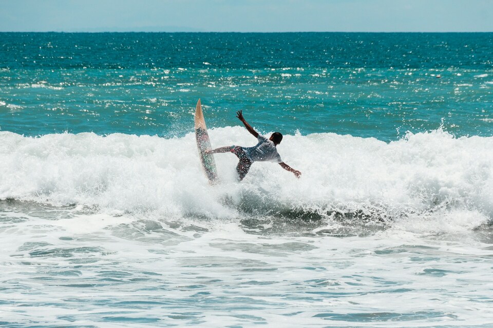 A man surfing 